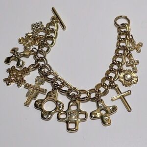 Vintage Neiman Marcus crosses charm bracelet